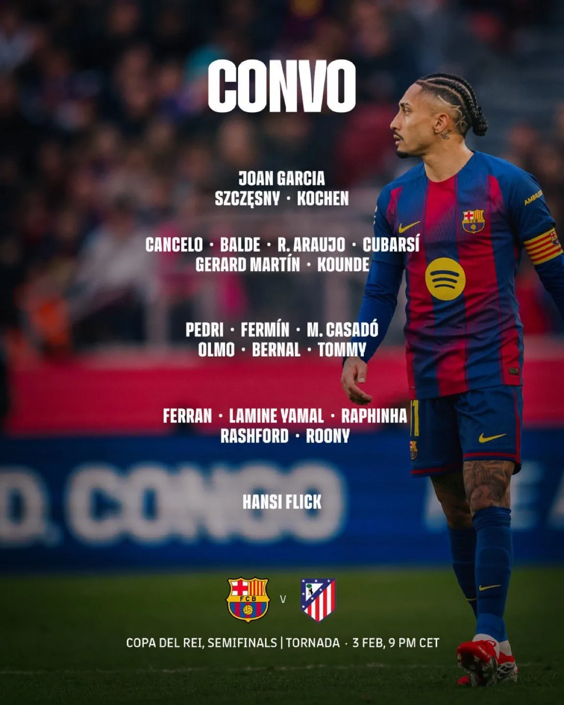 开云体育APP下载-巴萨vs马竞大名单：亚马尔领衔；德容，莱万，加西亚缺席